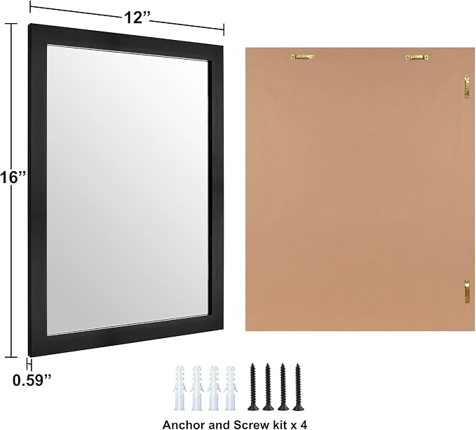 Ruomeng Wall Mirror Rectangle Decorative Mirror 12" x 16" - Image 5