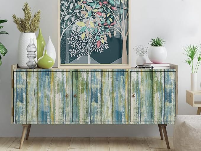 practicalWs 35.4''x 118'' Distressed Wood Wallpaper Self-Adhesive Peel and - Image 7