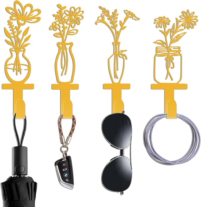 Decorative Wall Hooks, Metal Flowers Wall Decor by Unknown