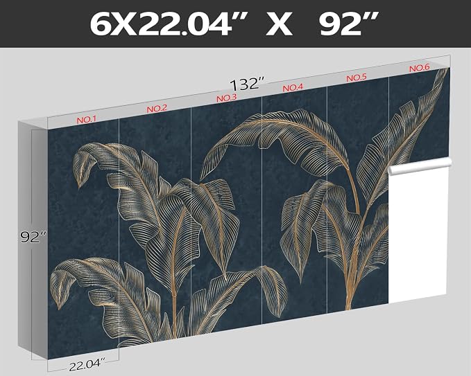 XMPMBM-Modernity Simple Abstraction Banana Leaf Fabric Wallpaper Dark Leaf - Image 4