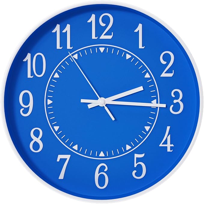 Wall Clock Modern Non-Ticking Battery Operated Silent Wall Clocks Simple Style by BAKBRAND