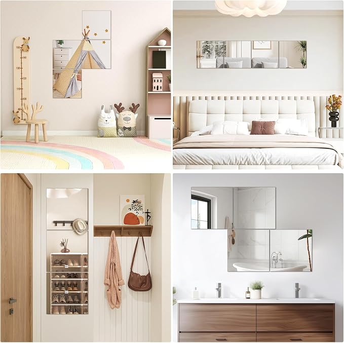 20x20 in Acrylic Mirror Sheet for Wall, 2.5mm Thick Unbreakable Non Glass Body - Image 6