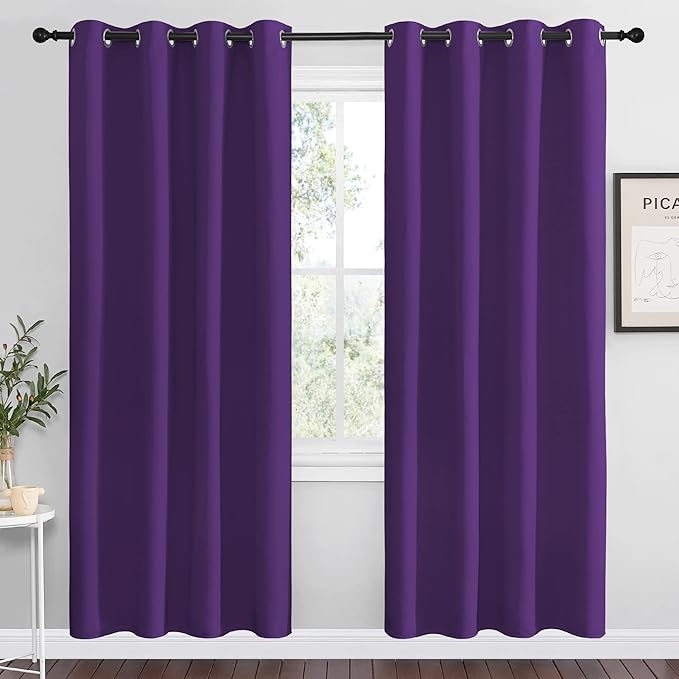 NICETOWN Purple Blackout Curtains 78 inches Long, Niose Reducing and Thermal by NICETOWN