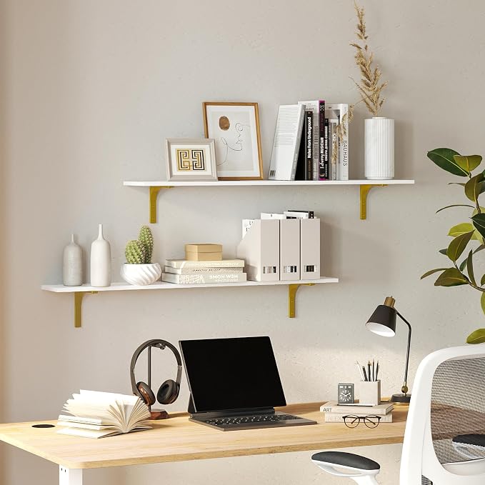 DINZI LVJ Long Wall Shelves, 31.5" Wall Mounted Shelves Set of 4, Large - Image 6