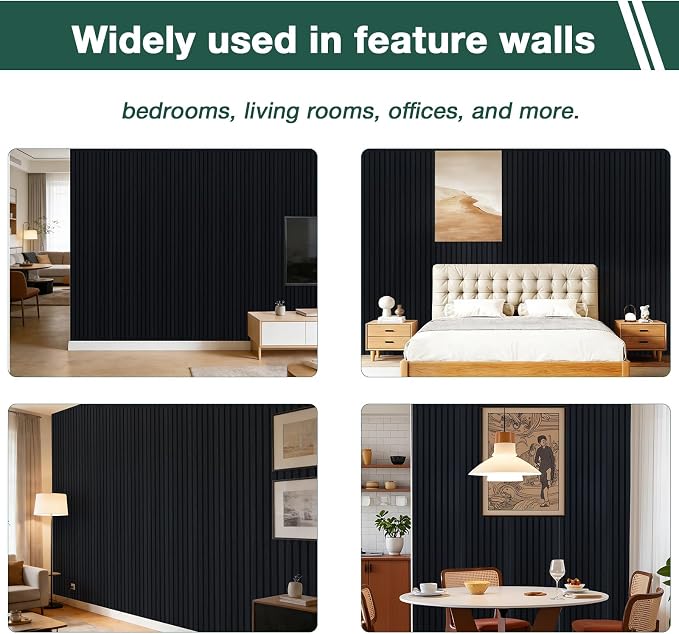 Yuzzy 4 Pack Wood Panels for Wall, 94.5" x 11" Acoustic Wood Slat Wall Panel - Image 6