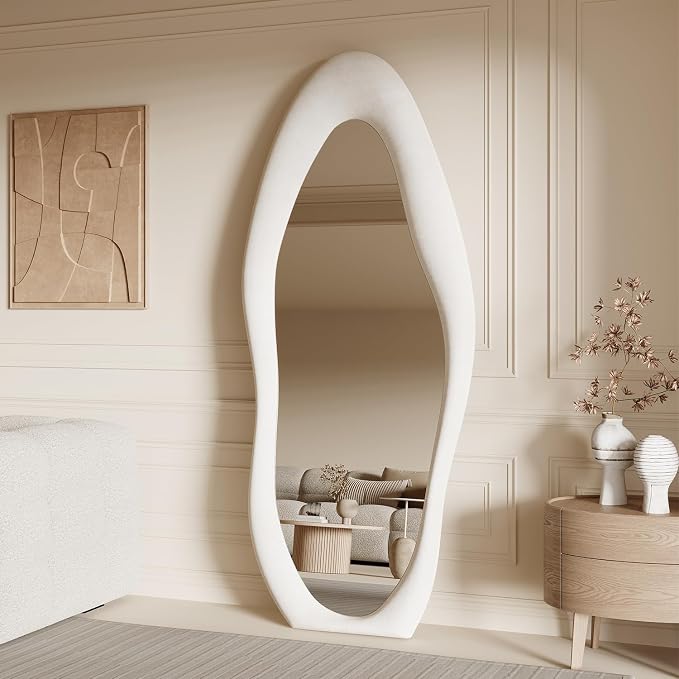 Honyee Full Length Mirror, Irregular Wavy Full Body Mirror - Image 3
