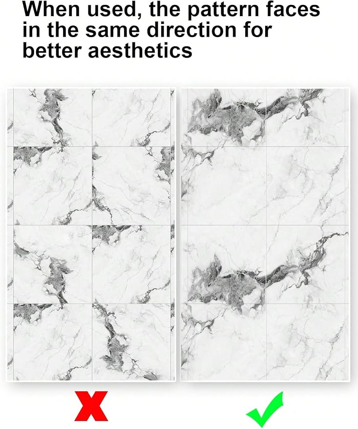 Chejiaye 10pcs Marble Peel and Stick Backsplash Waterproof Washroom Wall Panels - Image 9