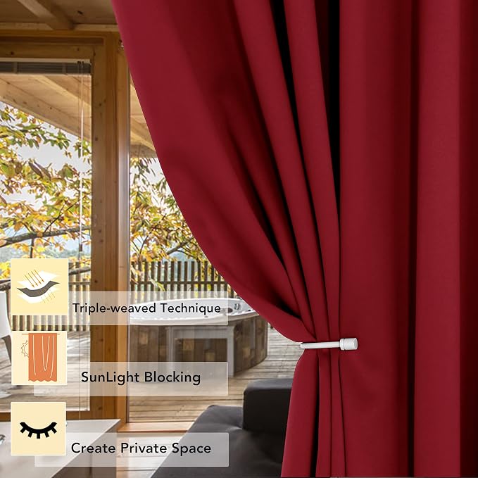 BONZER Wide Room Divider Blackout Curtain Total Privacy Wall Room Darkening - Image 2