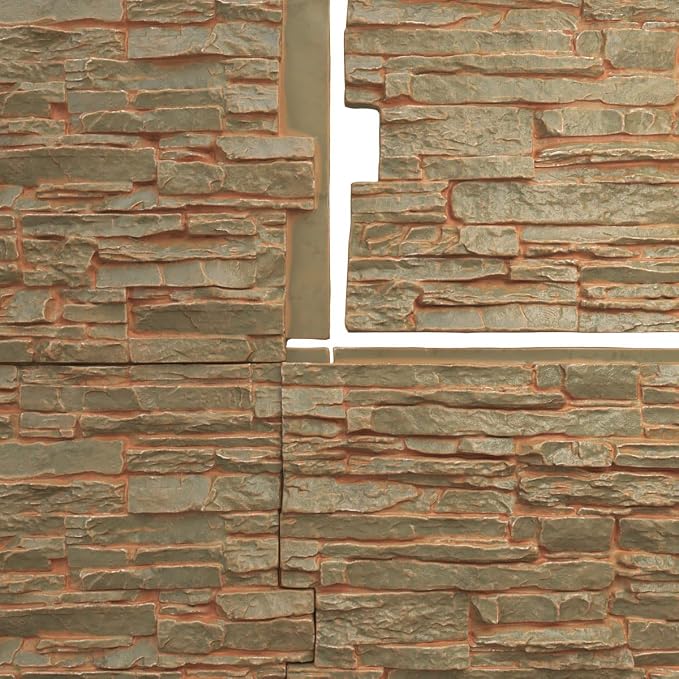 EverStone Canyon Ridge Faux Stone Panel, 45 3/4"W x 24 1/2"H x 1 1/4"D - Image 9