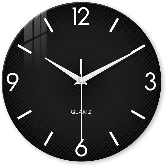 XFM Large Black Wall Clock 24 Inch Simple Wall Clocks Battery Operated Modern by XFMWallClock
