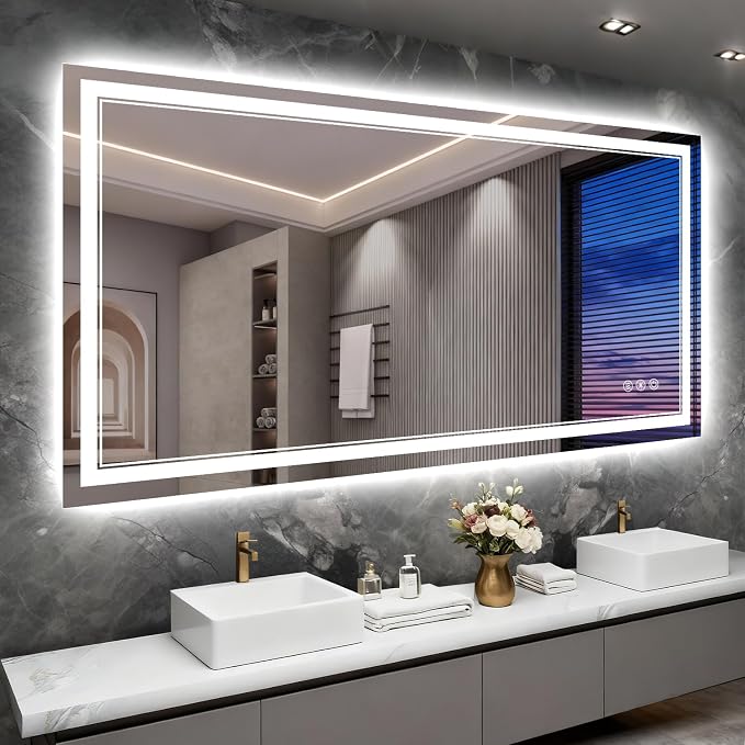 72x40 Inch LED Bathroom Mirror by Wedhouc