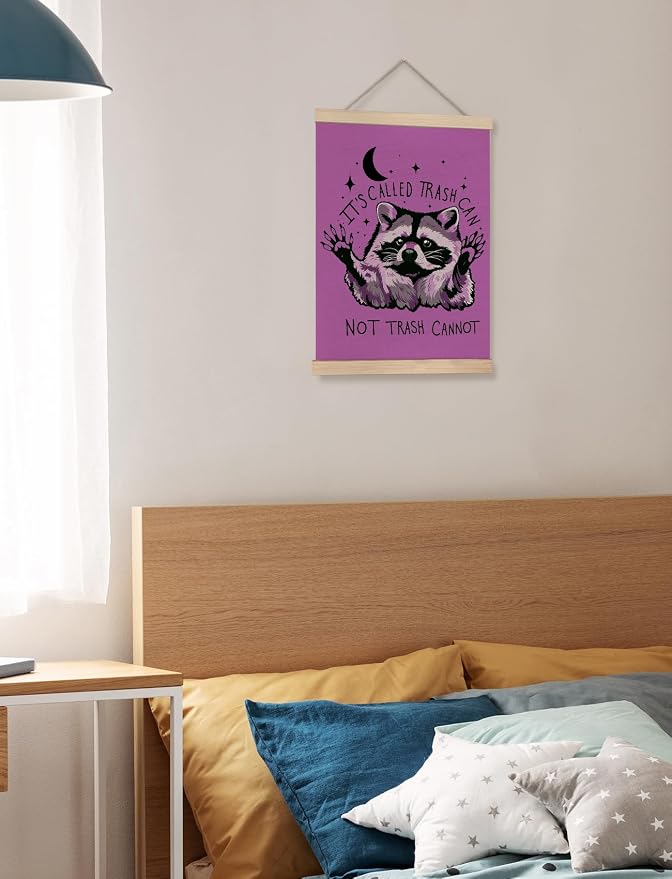 Foritho Funny Motivational Raccoon Meme Poster Wall Art Framed - Image 3