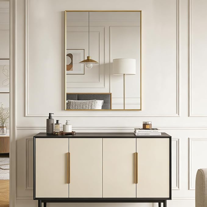 BOMINICA Brushed Gold Bathroom Mirror by BOMINICA