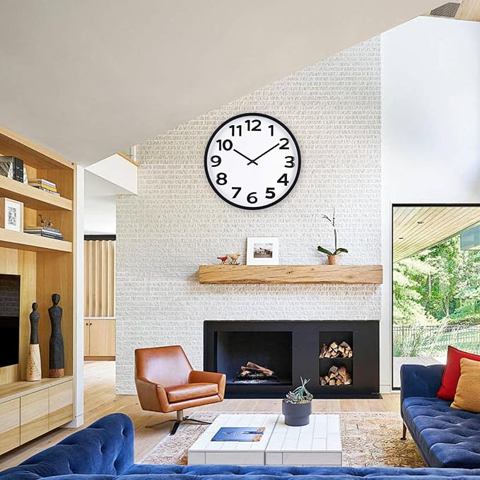 Large Wall Clock 16 Inch Silent Non-Ticking Modern Big Number Wall Clocks - Image 4