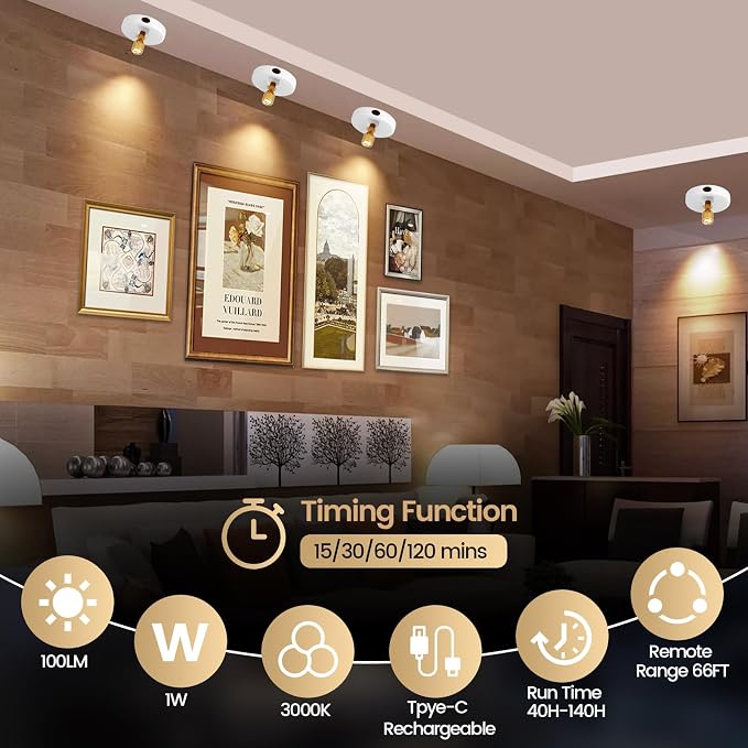 HAMVIDNE LED Spotlight, Rechargeable Battery Picture Lights, Uplighting Indoor - Image 4