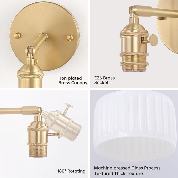 Shenmoyl Vintage Battery Operated Wall Sconce - Image 8