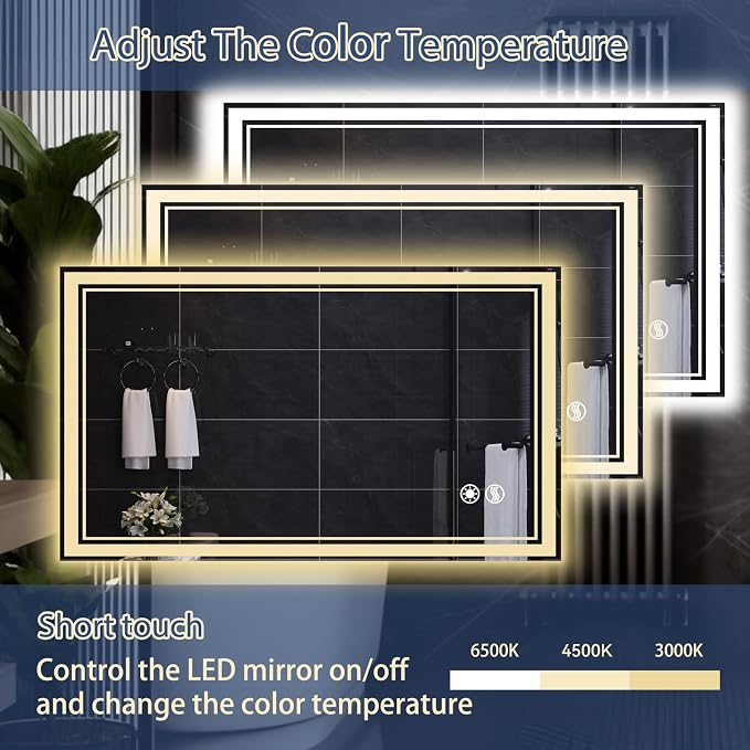 48“ x 28” LED Bathroom Mirror - Image 5