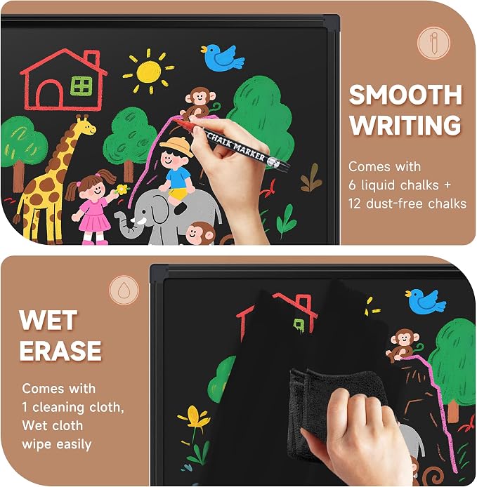 SELEAD Double-Sided Magnetic Chalkboard 48 x 24 Inches - Image 7