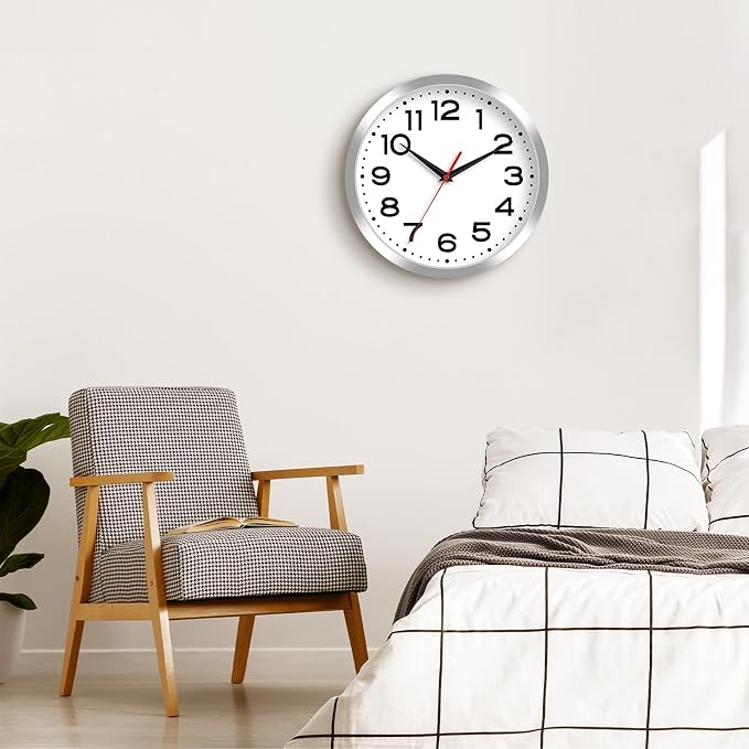 Roymnie Wall Clock Silent Non-Ticking Modern Clock Battery Operated 12 Inch - Image 2