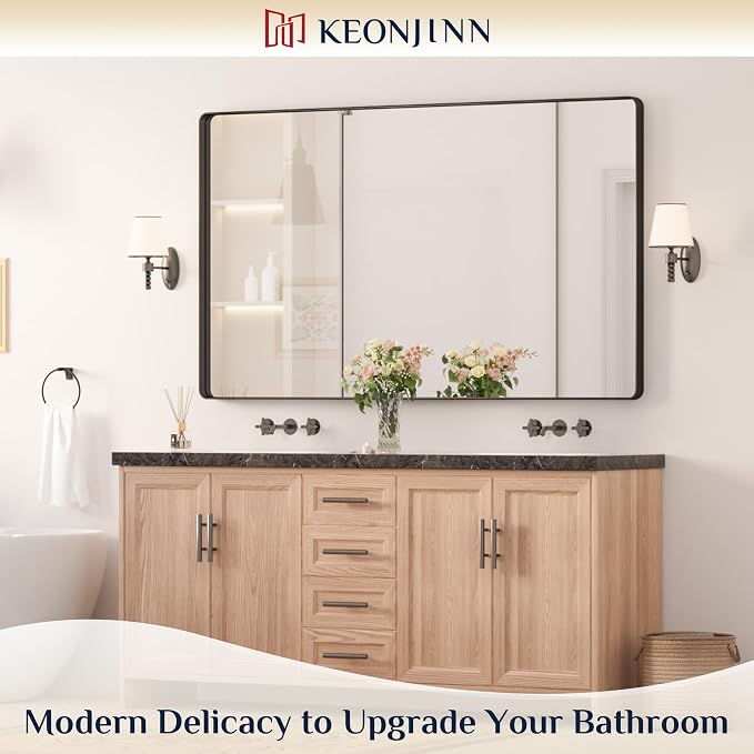 Keonjinn Black Bathroom Mirrors - Image 2