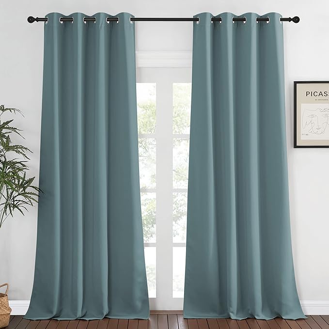 NICETOWN Blackout Greyish Blue Curtains & Drapes by NICETOWN