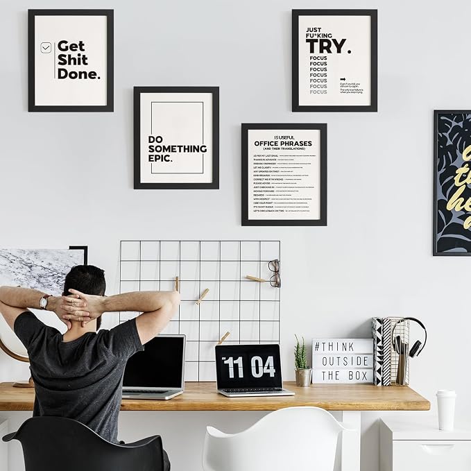 DSHFG Funny Motivational Office Pictures Wall Art Decor Prints Set of 4 - Image 3