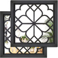 Wocred 2 PCS Square Wall Mirror, Gorgeous Rustic Farmhouse Accent Mirror by Wocred