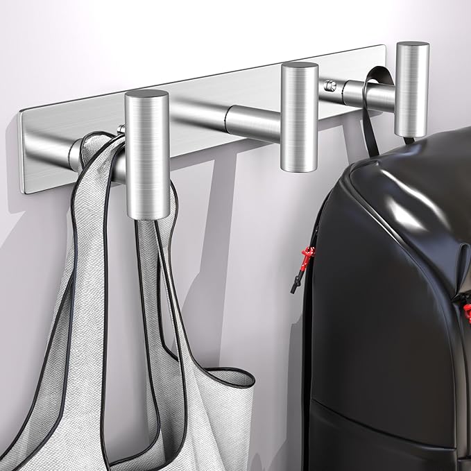Wall Mounted Coat Rack-3 Hooks, Heavy Duty Stainless Steel Wall Hooks - Image 3