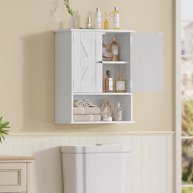 TEENFON Bathroom Wall Cabinet, Over The Toilet Space Saver Storage - Image 4