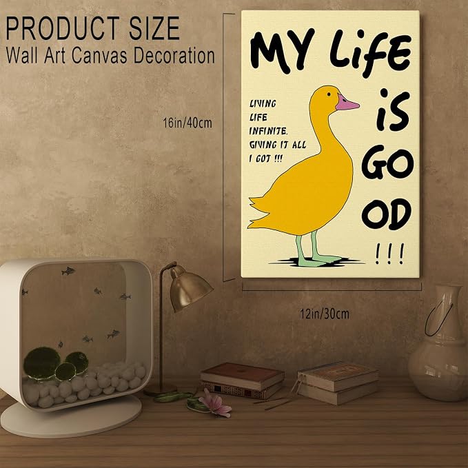 DIHSIEG Inspirational Canvas Wall Art funny bathroom wall art Print Poster - Image 2
