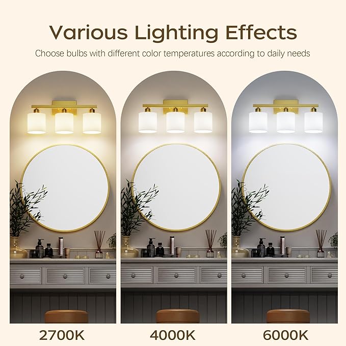 PARTPHONER Bathroom Light Fixtures, Bathroom Lighting Fixtures Over Mirror - Image 6