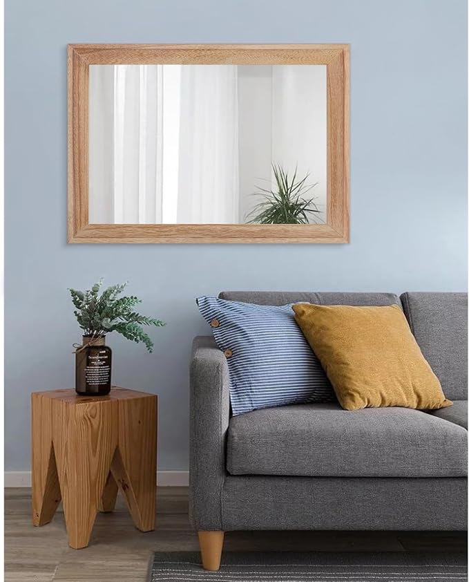 AAZZKANG Rustic Mirrors for Wall Rectangle Wooden Frame Hanging Mirror for - Image 7