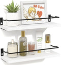 RICHER HOUSE White Bathroom Shelves, Small Floating Wall Mounted Shelf by RicherHouse