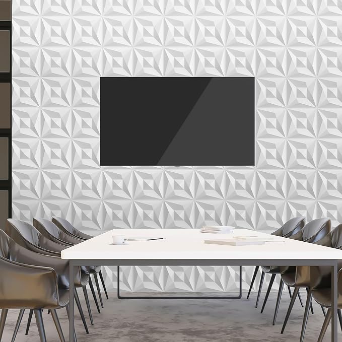 40 PCS 3D Wall Panels for Interior Décor White 11.8"*11.8" Wall Covering - Image 8