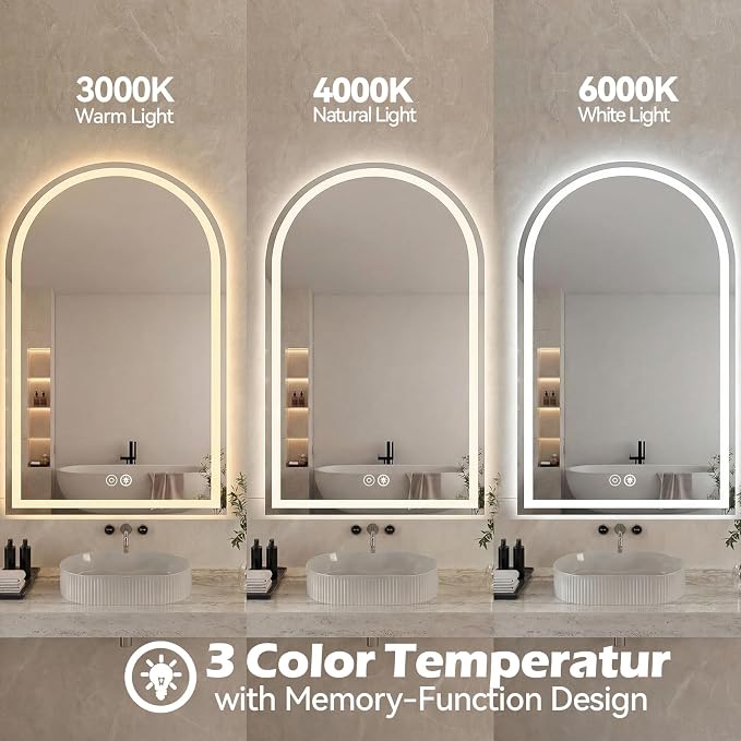 DUMOS 28"×36" LED Bathroom Mirror - Image 5