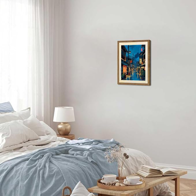 Framed Japanese Wall Art, Asian Tokyo Tea House Canvas Wall Decor Painting - Image 9