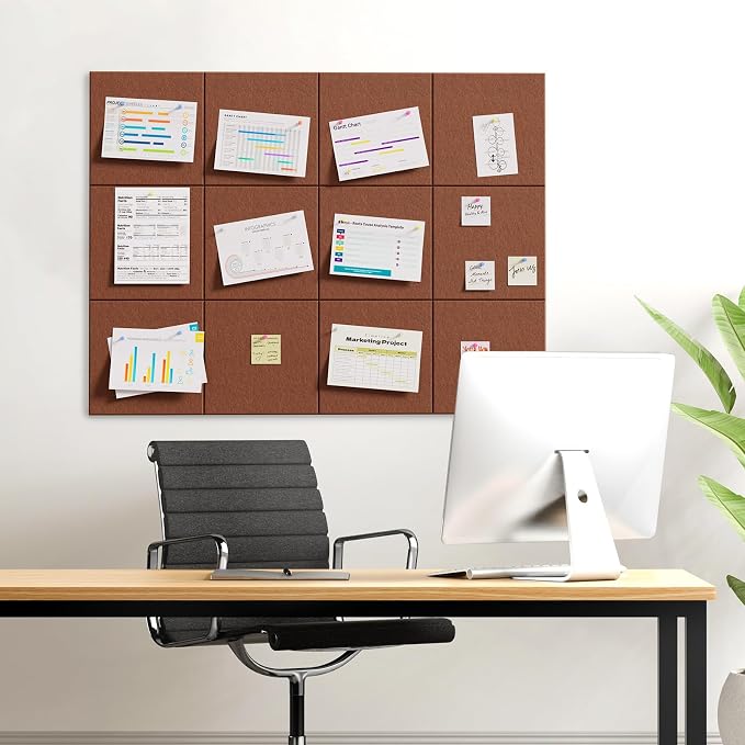 MaxGear Large Cork Board for Wall 36" x 24", Chocolate Brown Bulletin Board - Image 6
