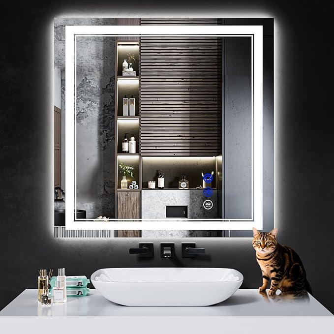 30"x30" LED Bathroom Mirror by INFINIGLASS