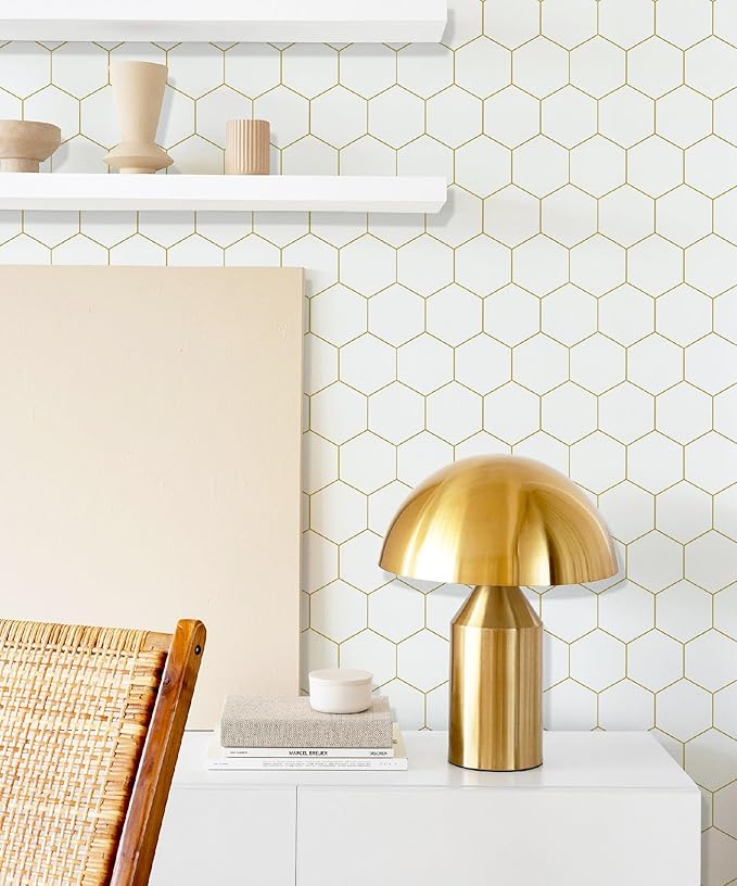 Gold Wallpaper Geometric Peel and Stick Wallpaper - Image 6