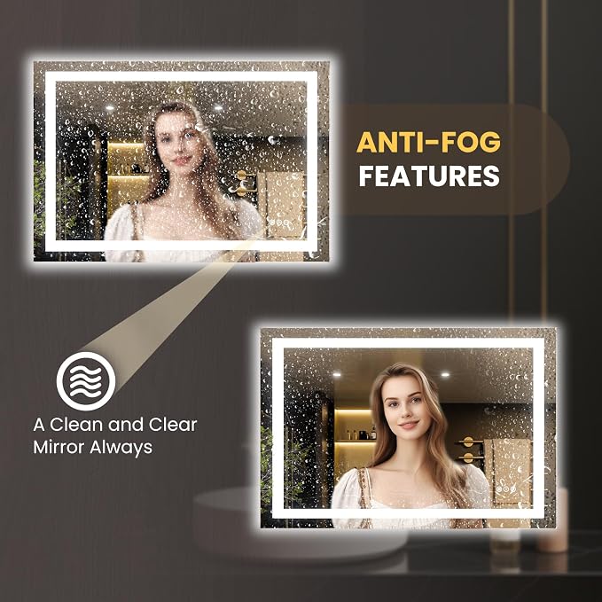LOAAO 40"x28" LED Bathroom Mirror - Image 4