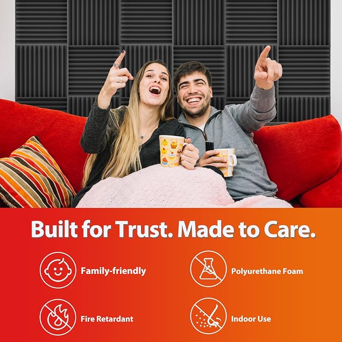 12 Pack Acoustic Panels – Sound Proof Foam Panels - Image 5