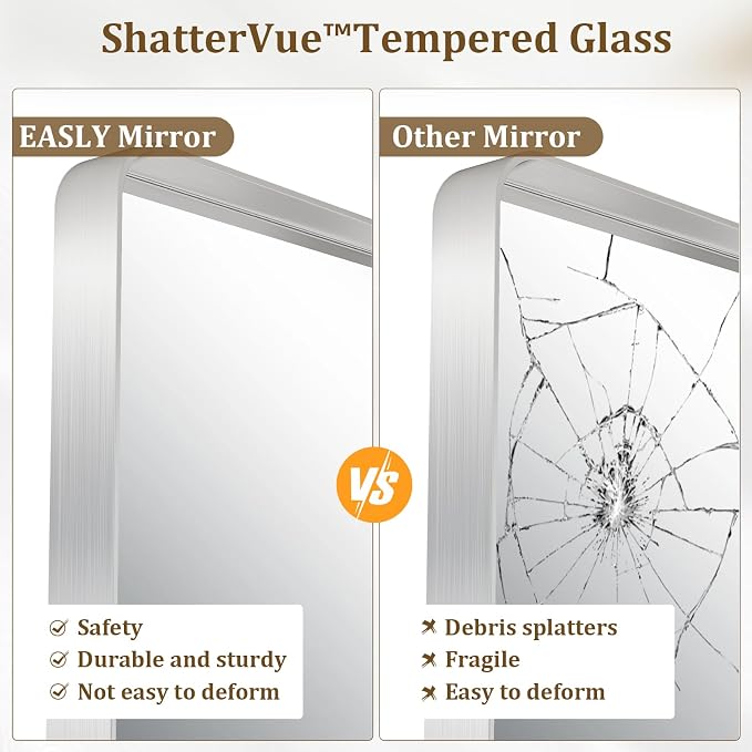 30"x 30" Silver Bathroom Mirror - Image 7