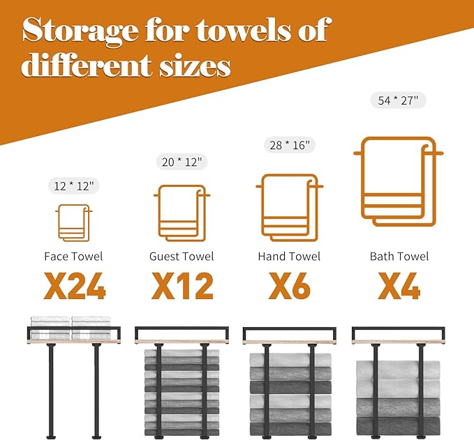 Xstydes Towel Racks for Bathroom Wall Mounted, Metal Towel Holder - Image 5