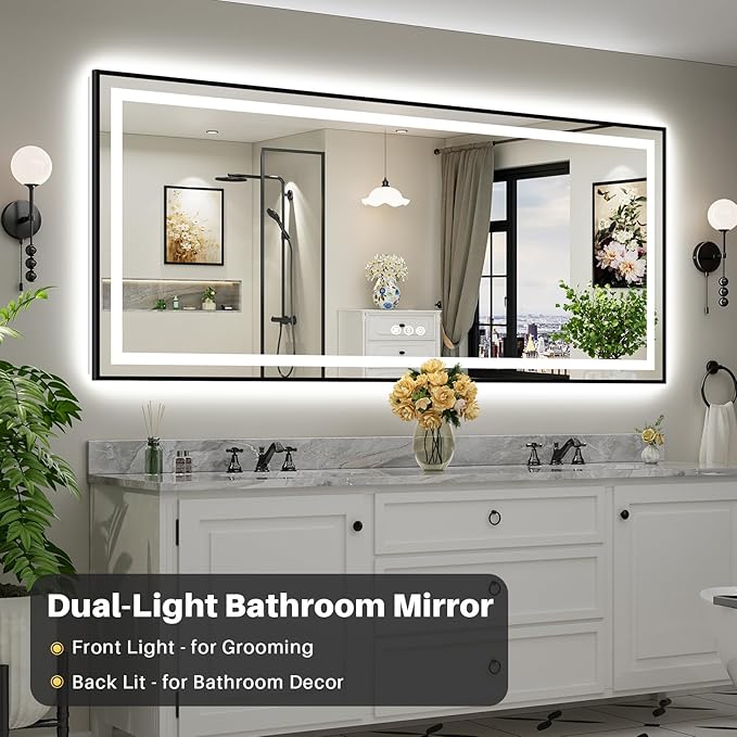 88x38 Inch LED Bathroom Mirror - Image 3