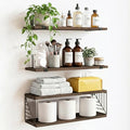 Fixwal Bathroom Floating Shelves Over Toilet, 15.8in Farmhouse Rustic Wood by Fixwal