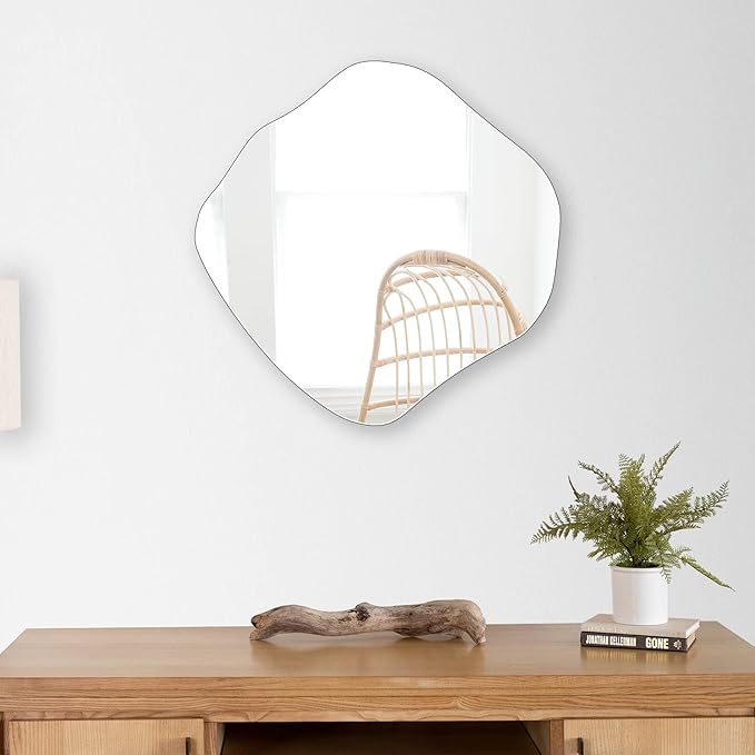 BOMINICA Irregular Wall Mirror Asymmetrical Mirror Frameless - Image 7