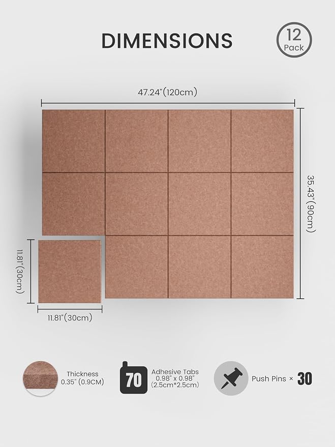 Bumusty Large Cork Board 48" x 36" Alternative - Image 2