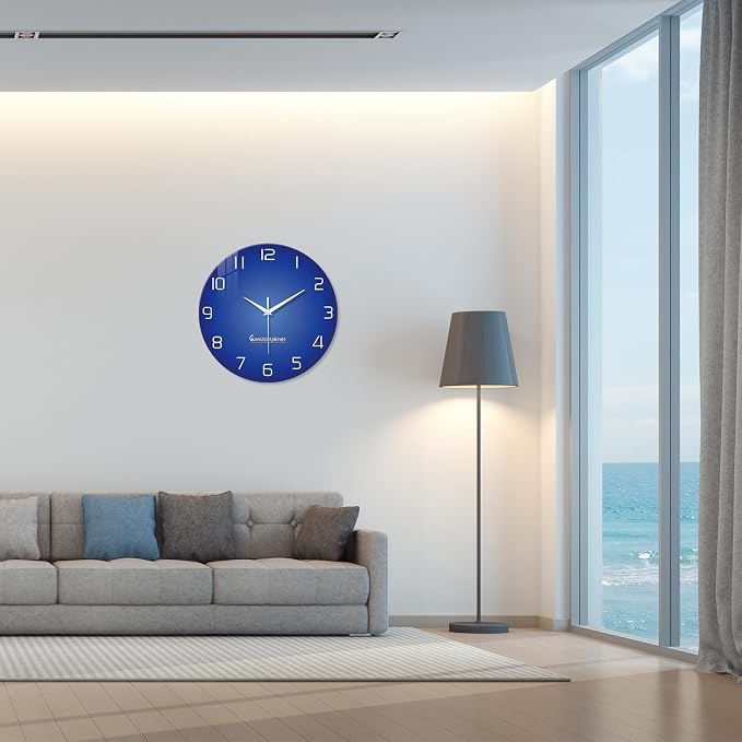 XNM Modern Minimalist Glass Wall Clocks Battery Operated 24 Inch Large Simple - Image 5