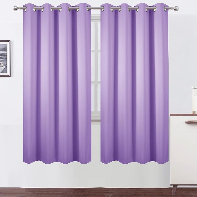 LEMOMO Lavender Thermal Blackout Curtains/52 x 72 Inch/Set of 2 Panels Room by Lemomo