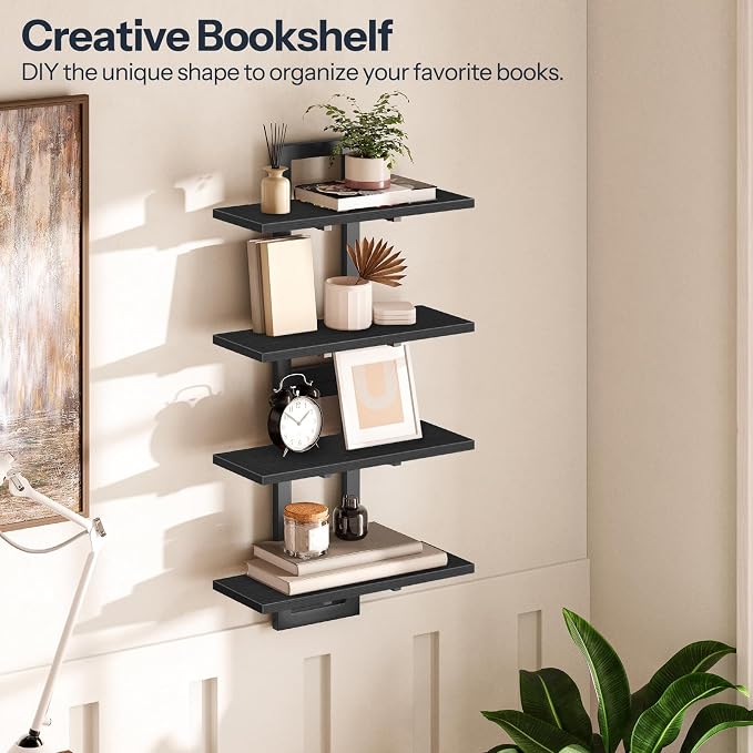 HOOBRO Floating Shelves, 15 Inch Wall Shelf Set of 2, Wall Mounted Storage - Image 5